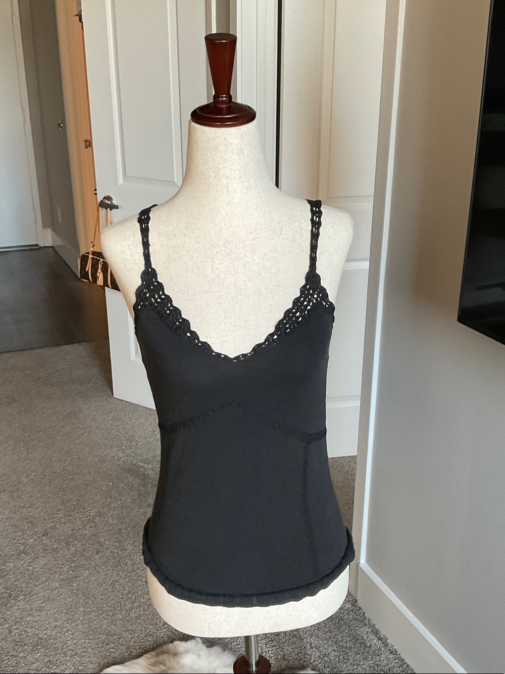 Express Black Crochet-Edged Camisole